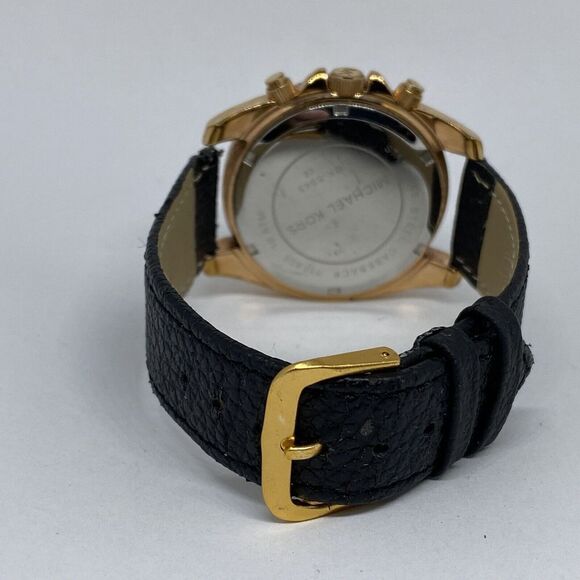 Michael Kors Blair MK-5943 Women's Black Leather Analog Dial Quartz Watch WFH92 - Picture 10 of 12
